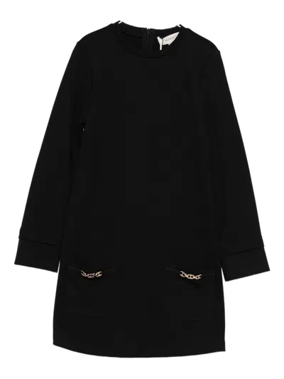 Twinset Kids Midi Dress With Decoration In Black