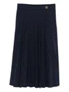 Twinset Kids Pleated Pinstripe Skirt In Blue