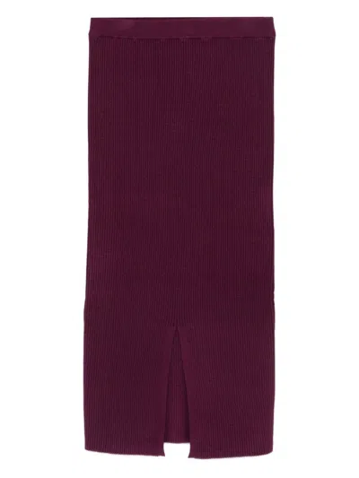 Twinset Kids Ribbed Skirt In Burgundy