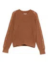 Twinset Kids Ribbed Sweater With Buttons In Brown
