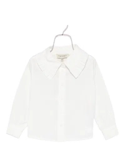 Twinset Kids Ruffled Collar Shirt In White