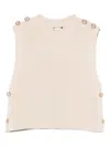 Twinset Kids Sleeveless Top With Decoration In Sand