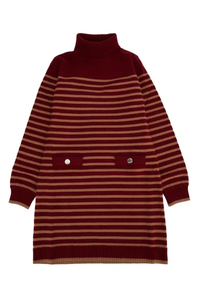 Twinset Twin-set Kids Striped Gown Dress In Multi
