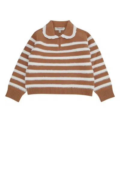 Twinset Twin-set Kids Sweater Set With Pants In Brown