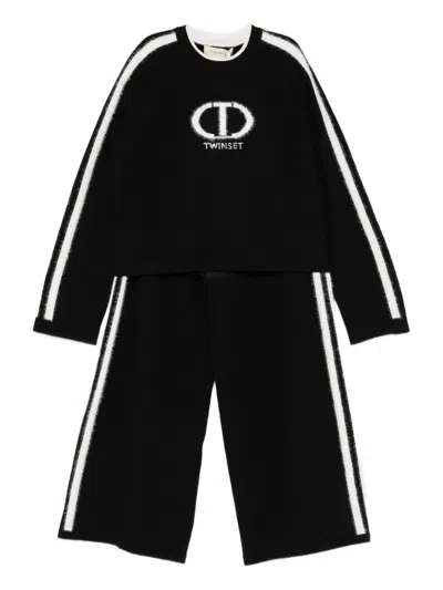 Twinset Kids Tracksuit With Logo In Black