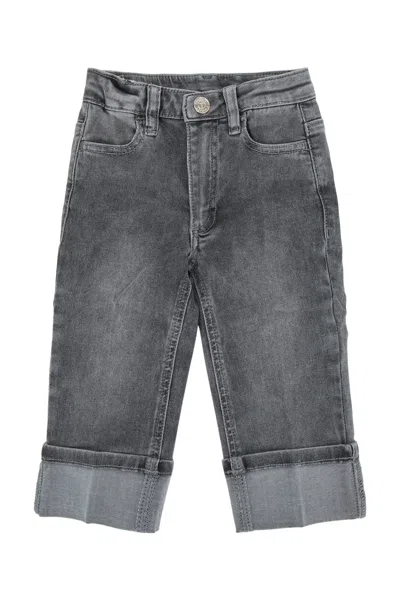 Twinset Twin-set Kids Turn-up Jeans In Grigio