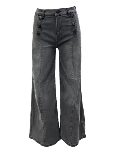 Twinset Kids Wide Leg Jeans In Black