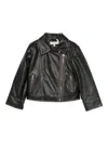 Twinset Kids Asymmetric Zip-fastening Biker Jacket In Black