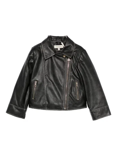 TWINSET TWINSET KIDS ZIP-UP LEATHER JACKET