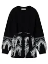 Twinset Fringed Belted Cardigan In Black