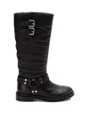 Twinset Twin-set Knee-high Black Leather Boots In Black