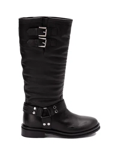 Twinset Knee-high Black Leather Boots
