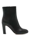Twinset Smooth Leather Ankle Boots In Black