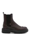 Twinset Brogue Ankle Boots With Sole In Brown