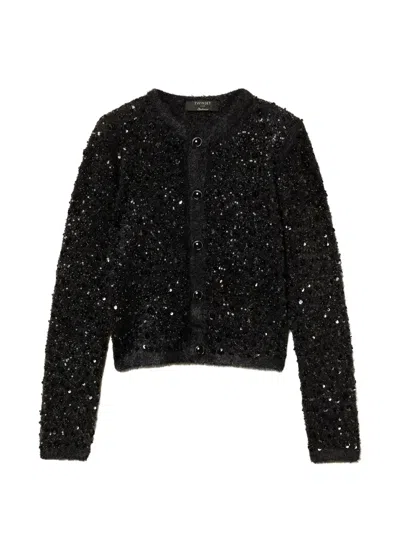 Twinset Knit Jacket With Embroidery In Black