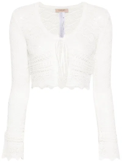 Twinset Knit Shrug In White