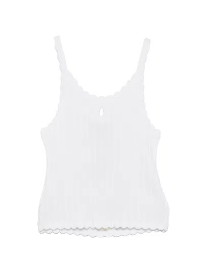 Twinset Kids' Knit Tank Top With Logo In White