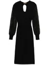 Twinset Knitted Midi Dress In Nero