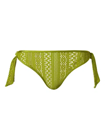 Twinset Knitted Bikini Bottom In Green