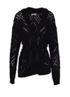 Twinset Knitted Cardigan With Belt In Black