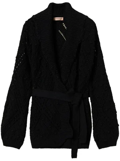 TWINSET KNITTED CARDIGAN WITH BELT