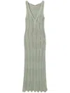 Twinset Green Midi Dress With Lurex-effect In Green