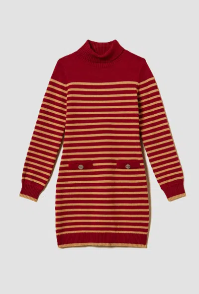 Twinset Kids' Knitted Dress Red-brown