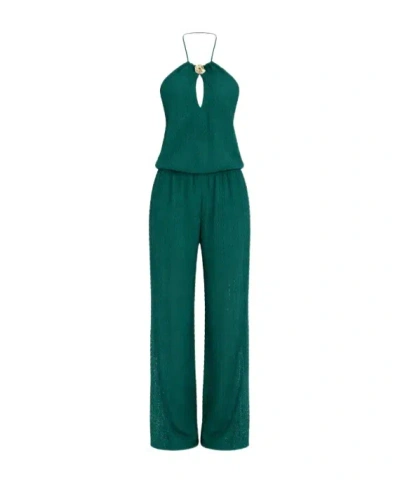 Twinset Knitted Jumpsuit In Green
