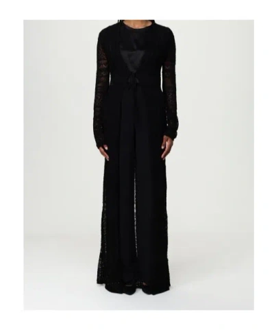 Twinset Knitted Long Cardigan In Black