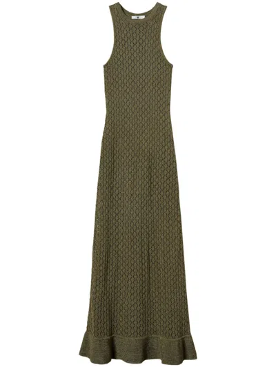 Twinset Knitted Maxi Dress In Green