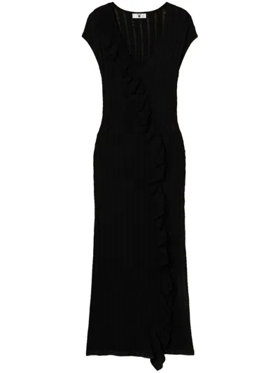 Twinset Knitted Midi Dress In Black