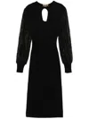 Twinset Knitted Midi Dress In Black