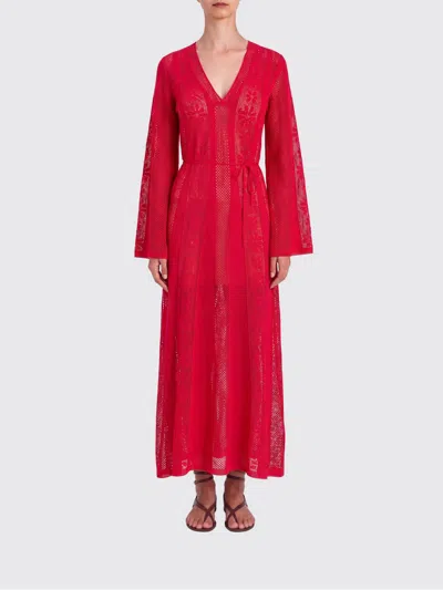 Twinset Knitted Midi Dress In Red