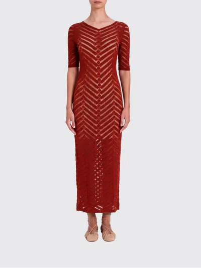 Twinset Knitted Midi Dress In Red