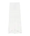 Twinset Twin-set Flowing White Maxi Skirt With Pointelle Trim And Ribbed Hem