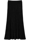 Twinset Pleated Poplin Skirt In Black
