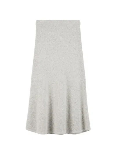 Twinset Knitted Midi Skirt In Grey