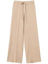 Twinset Logo-embroidered Wide-leg Track Pants In Neutrals
