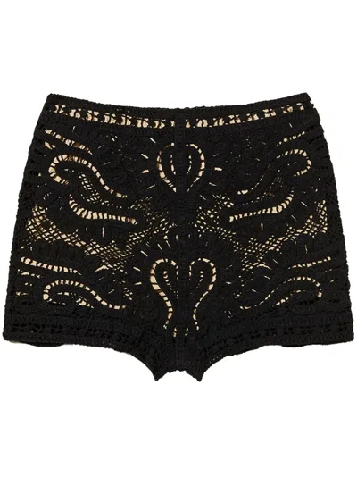 Twinset Knitted Shorts In Black