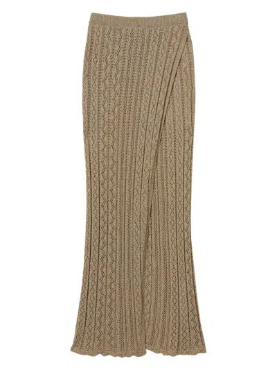 Twinset Knitted Skirt In Gold