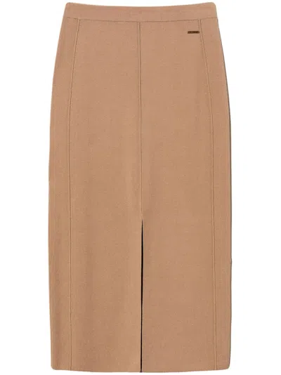 Twinset Knitted Skirt In Neutrals