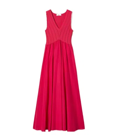 Twinset Knitted Sleeveless Dress In Pink