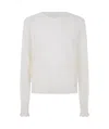 Twinset Ruffled-cuff Open-knit Sweater In White