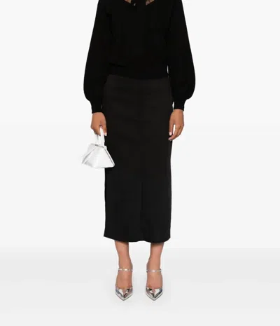 Twinset Knitted Sweater With Lace Top In Black