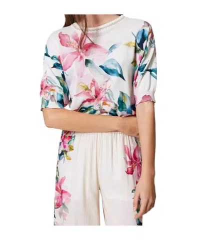 Twinset Knitted T-shirt In Multi