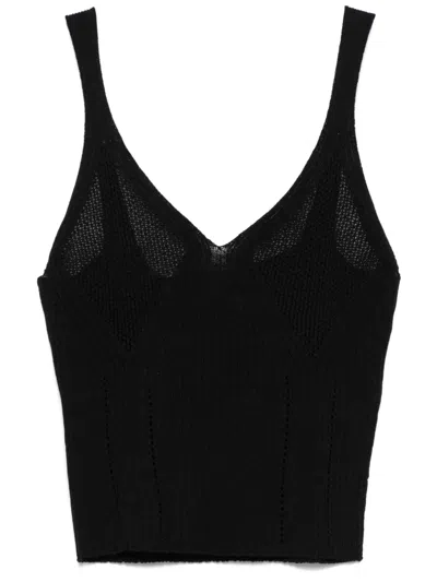 Twinset Knitted Tank Top In Black