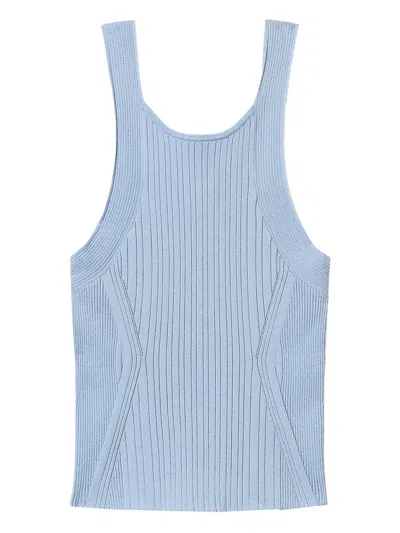 Twinset Knitted Tank Top In Blue
