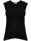 Twinset Pull En Fil Lurex Avec Volants In Black