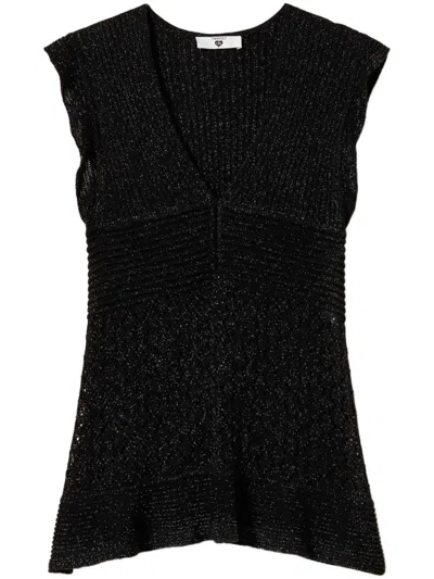 Twinset Knitted Top In Black