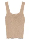 Twinset Twin-set Ribbed Lurex Top In Gold